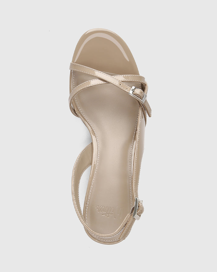 Inez Misty Grey Patent Leather Slingback