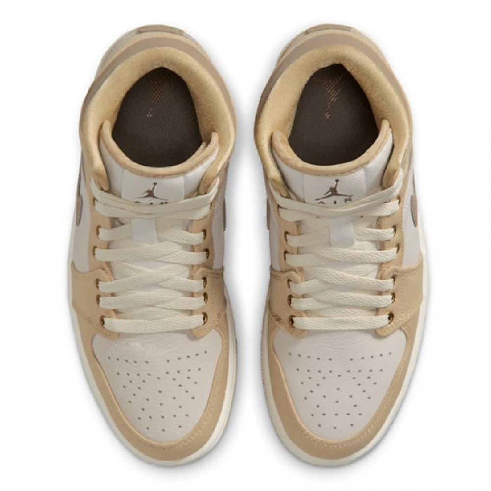 Women's Jordan 1 Mid SE Sesame/Khaki-Sail-Coconut Milk (IR2011 247)