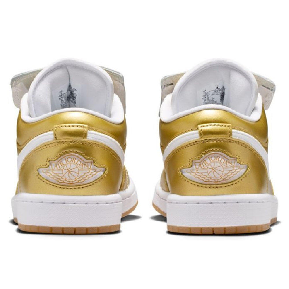 Women's Jordan 1 Low Gold/Gold-White-Gum Yellow (IR2304 703)