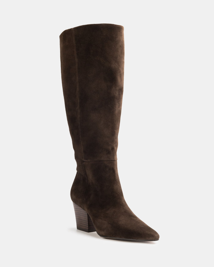Kolton Chocolate Suede Leather Knee High Boot