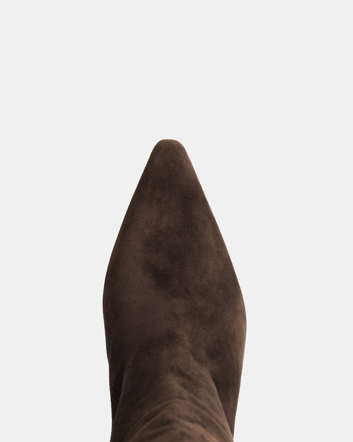 Kolton Chocolate Suede Leather Knee High Boot
