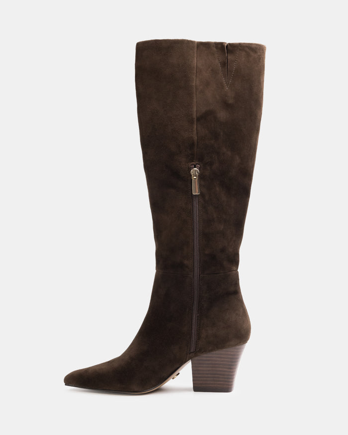 Kolton Chocolate Suede Leather Knee High Boot
