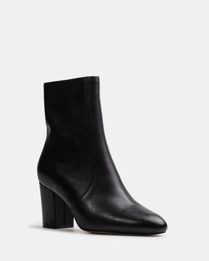 Kyrah Black Leather Ankle Boot