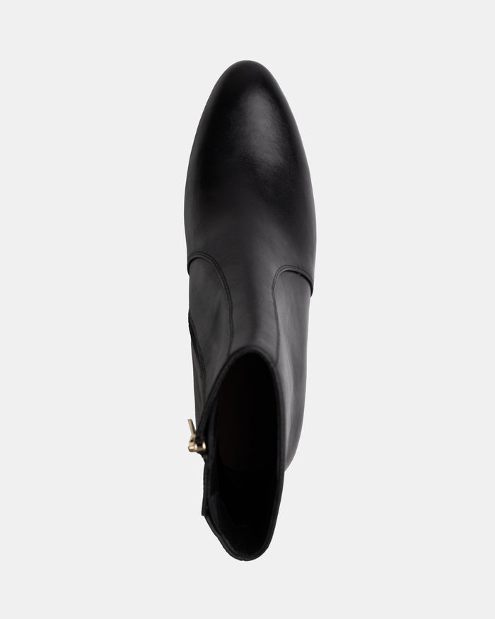 Kyrah Black Leather Ankle Boot
