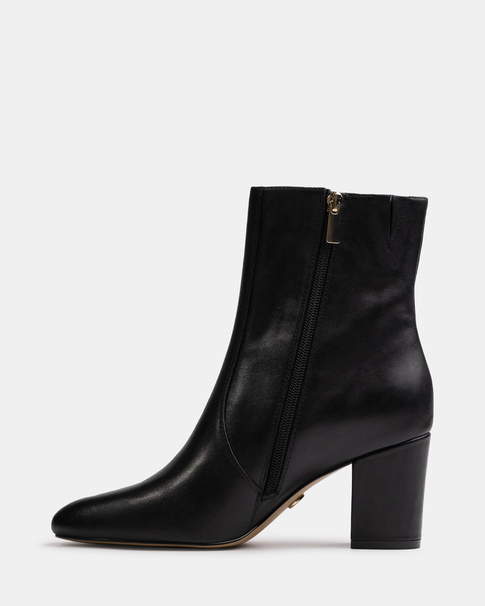 Kyrah Black Leather Ankle Boot