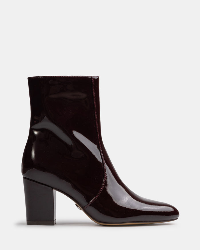 Kyrah Raisin Patent Leather Ankle Boot