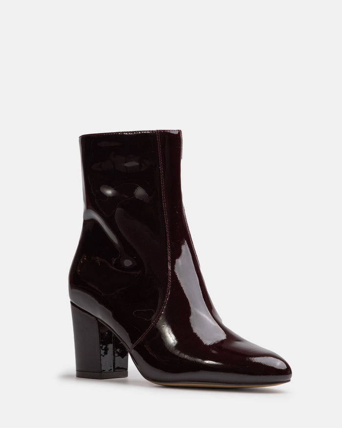 Kyrah Raisin Patent Leather Ankle Boot