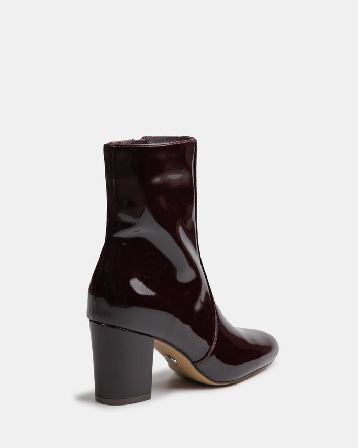 Kyrah Raisin Patent Leather Ankle Boot