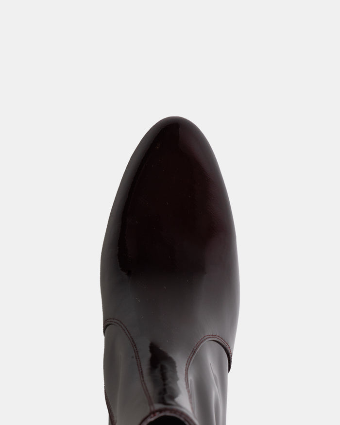 Kyrah Raisin Patent Leather Ankle Boot