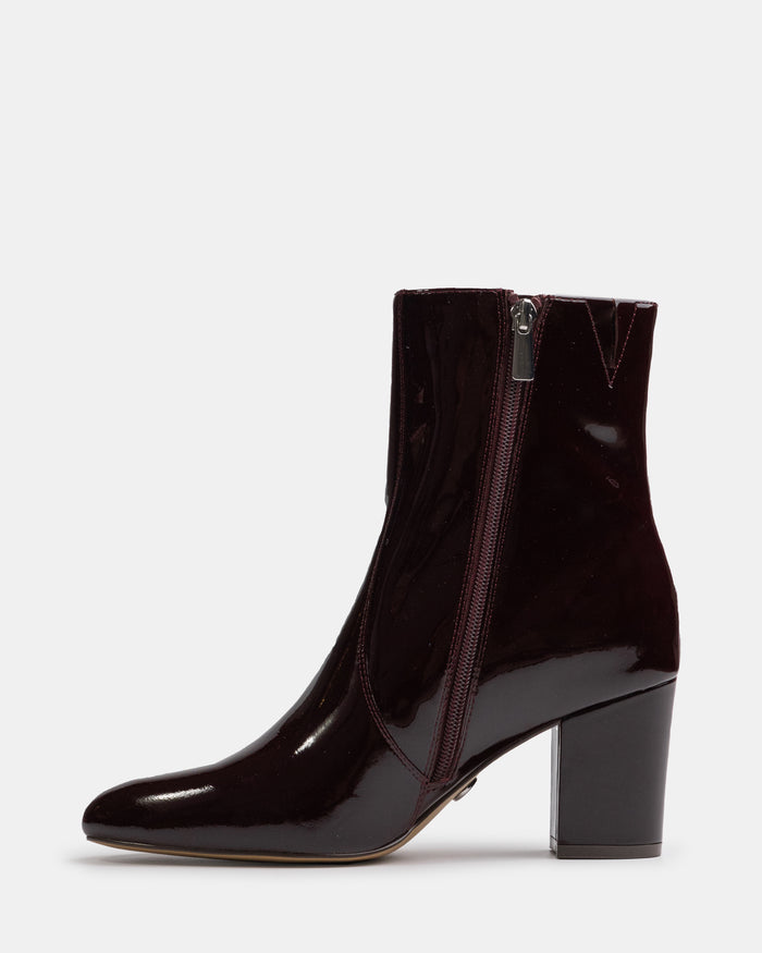 Kyrah Raisin Patent Leather Ankle Boot