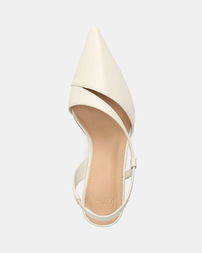 Lannie Ivory Leather Slingback