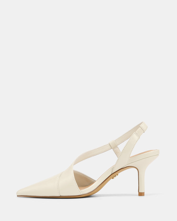 Lannie Ivory Leather Slingback