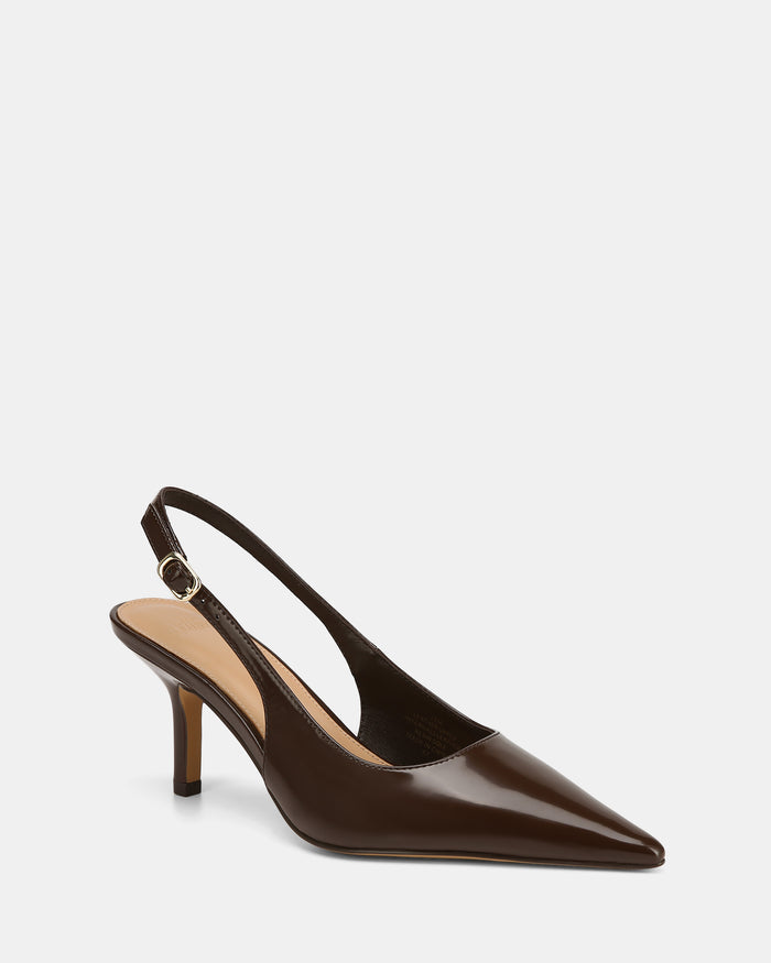 Leia Hot Chocolate Leather Slingback