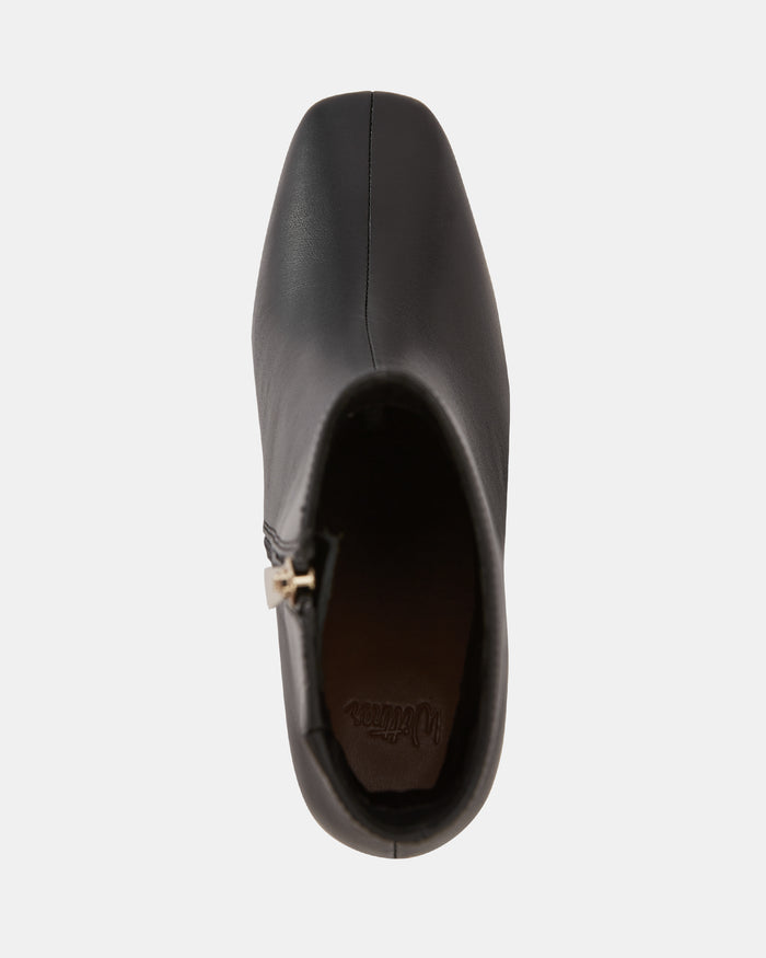 Lena Black Leather Ankle Boot