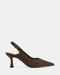Lilly Chocolate Textured Leather Slingback