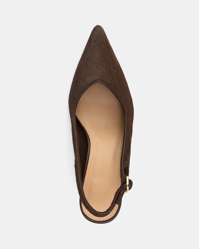 Lilly Chocolate Textured Leather Slingback