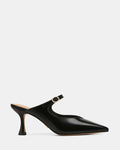 Lucille Black Leather Mule