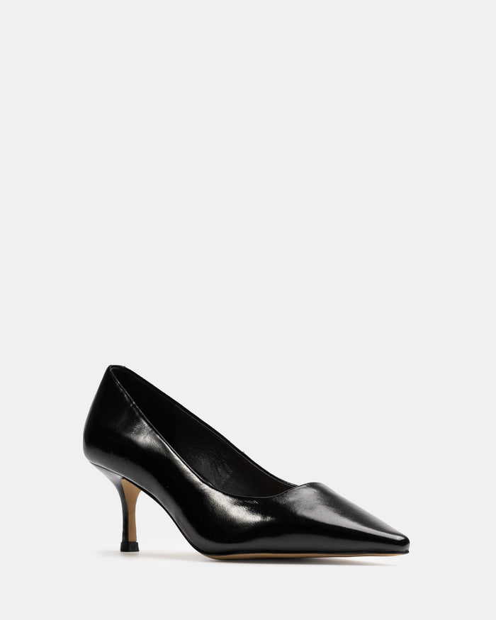 Maine Black Shiny Leather Pump