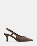Marrie Mocha Brown Suede Leather Slingback