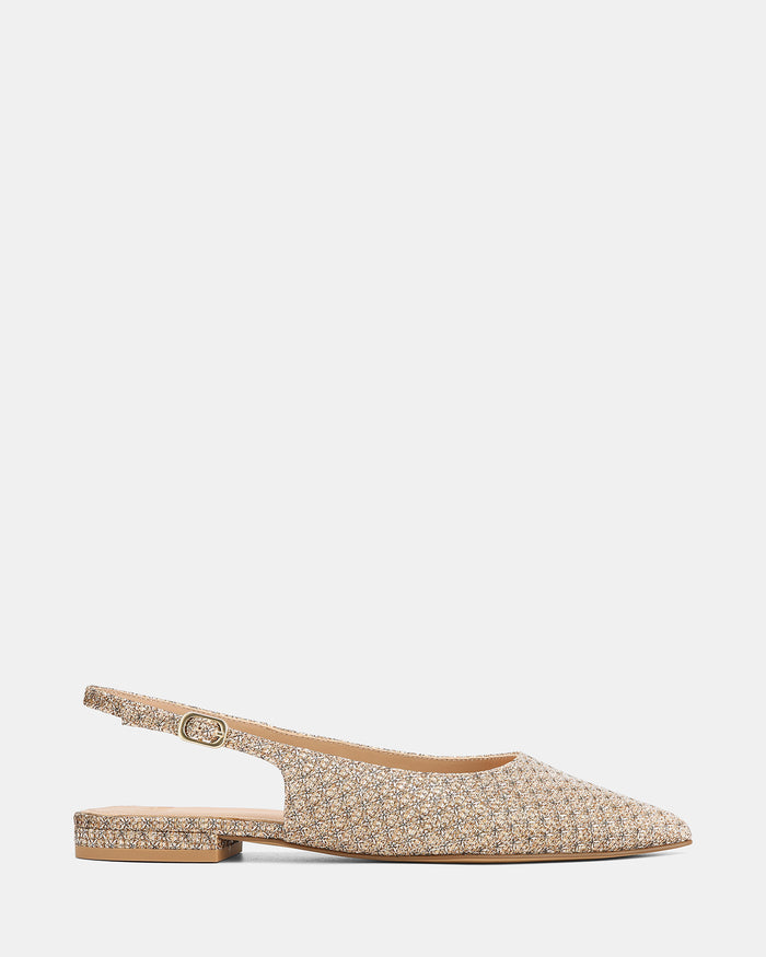 Mary Gold Metallic Lurex Slingback
