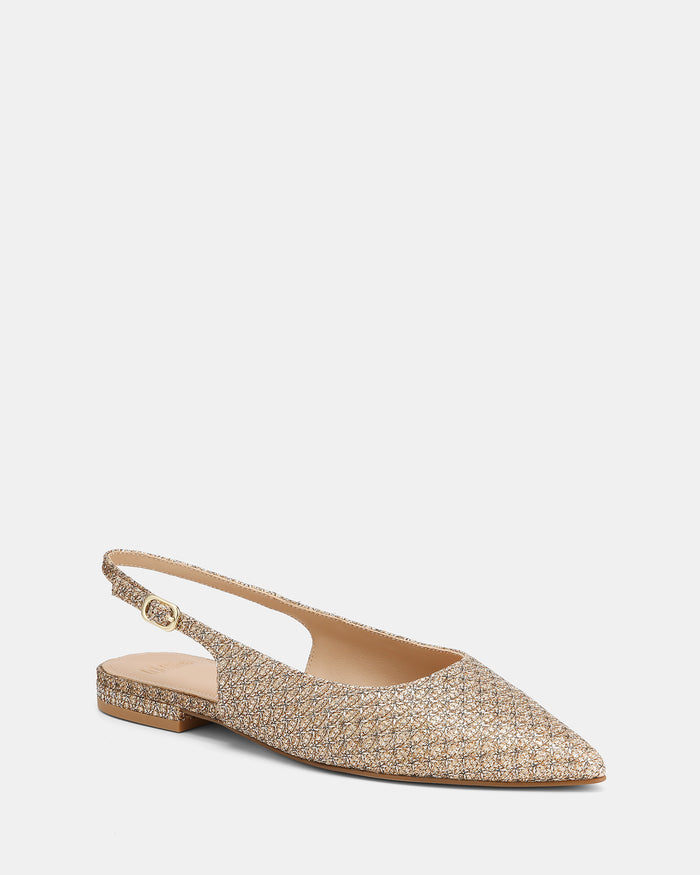 Mary Gold Metallic Lurex Slingback