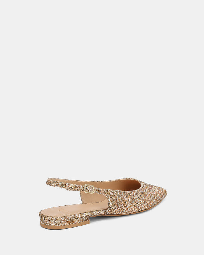 Mary Gold Metallic Lurex Slingback