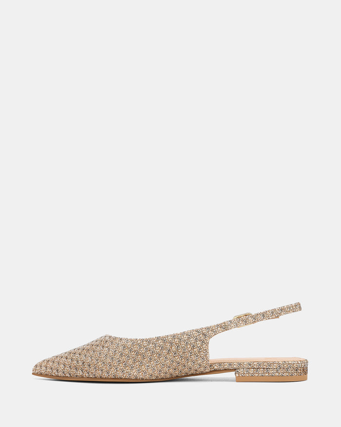 Mary Gold Metallic Lurex Slingback