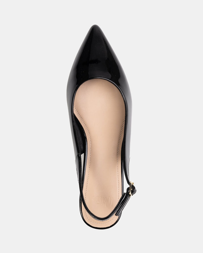 Meli Black Patent Leather Slingback