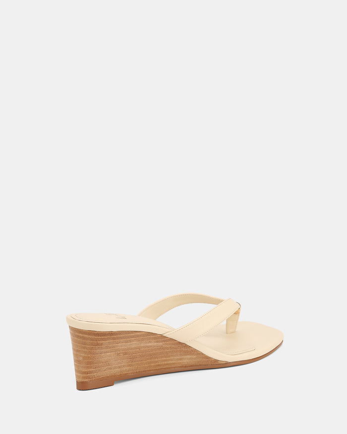 Miley Off White Leather High Wedges