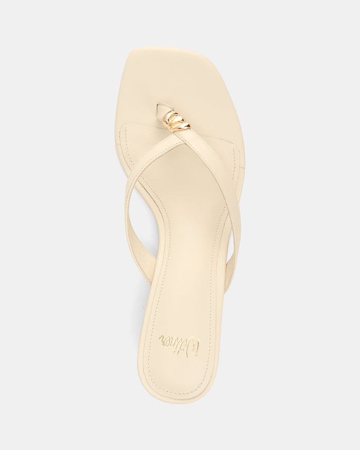 Miley Off White Leather High Wedges