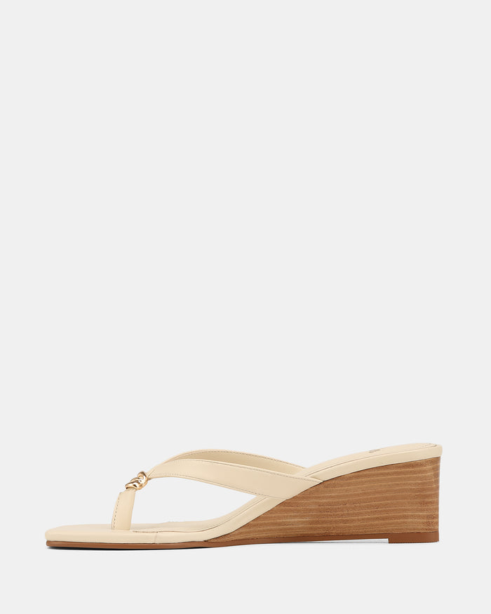 Miley Off White Leather High Wedges