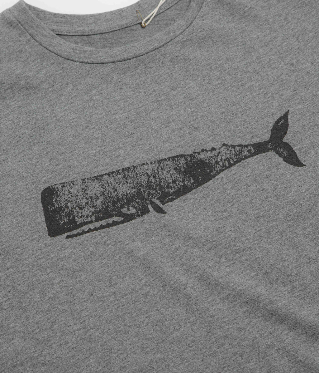 Mollusk Big Whale T-Shirt - Heather Grey
