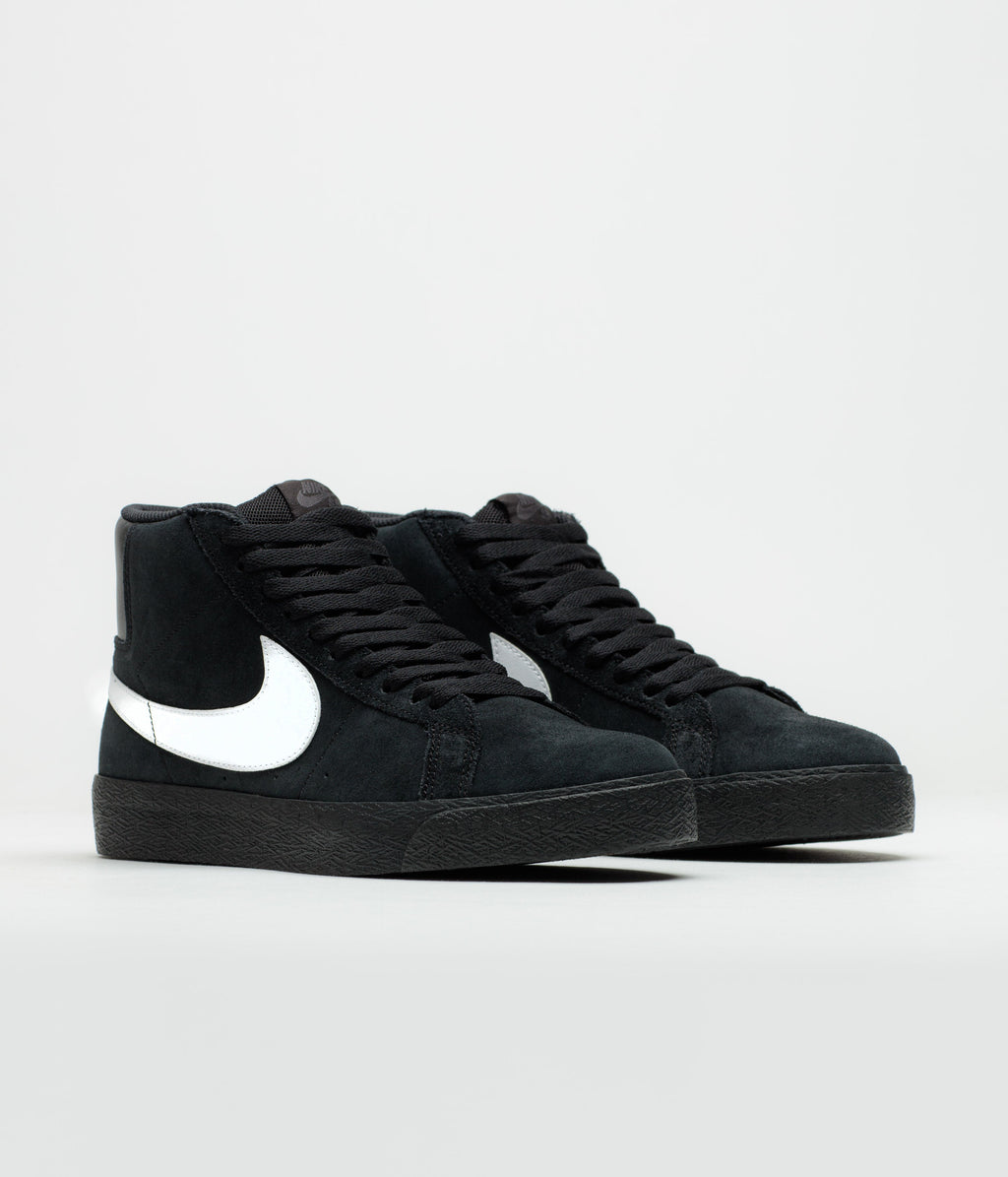 Nike SB Blazer Mid Shoes - Black / White - Black - Black