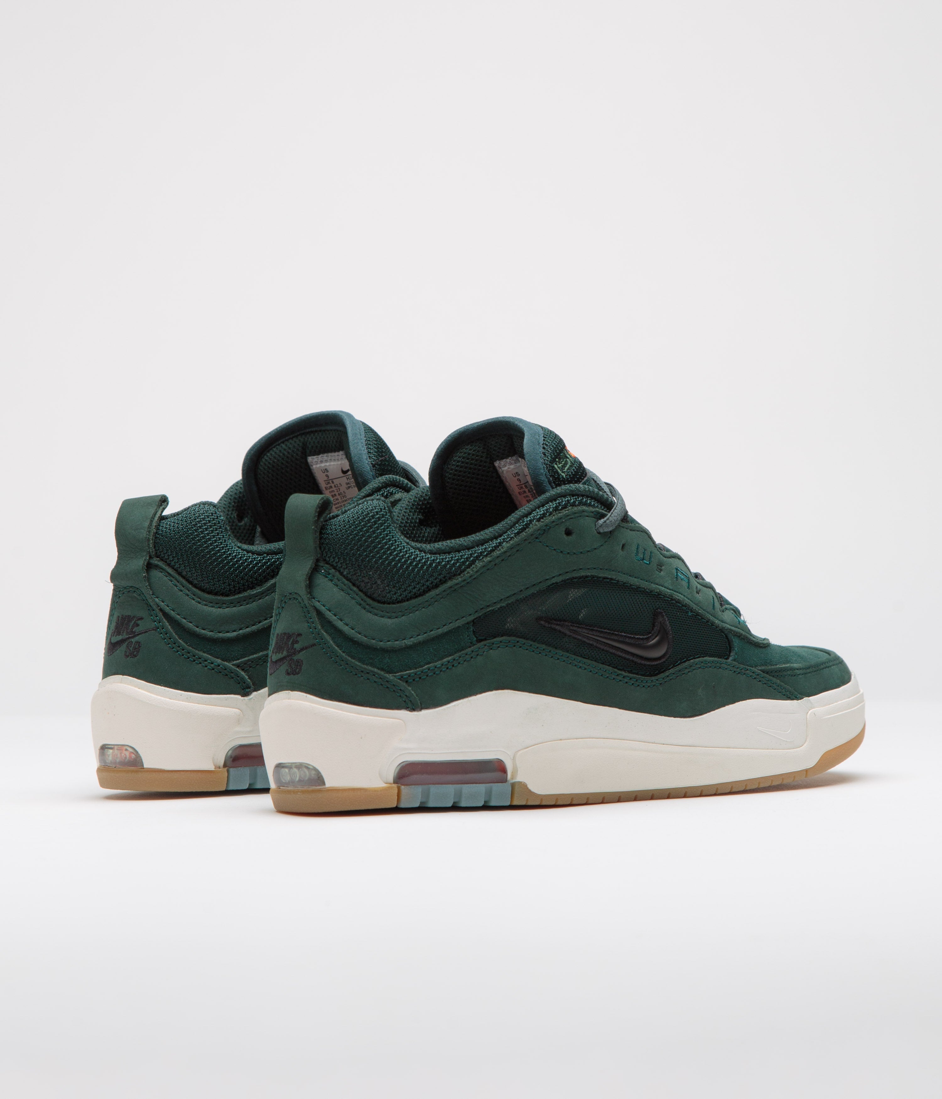 Nike SB Orange Label Air Max Ishod Shoes - Deep Fir / Black - Fir - Sail