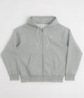 Nike Solo Swoosh Full Zip Hoodie - Dark Grey Heather / White