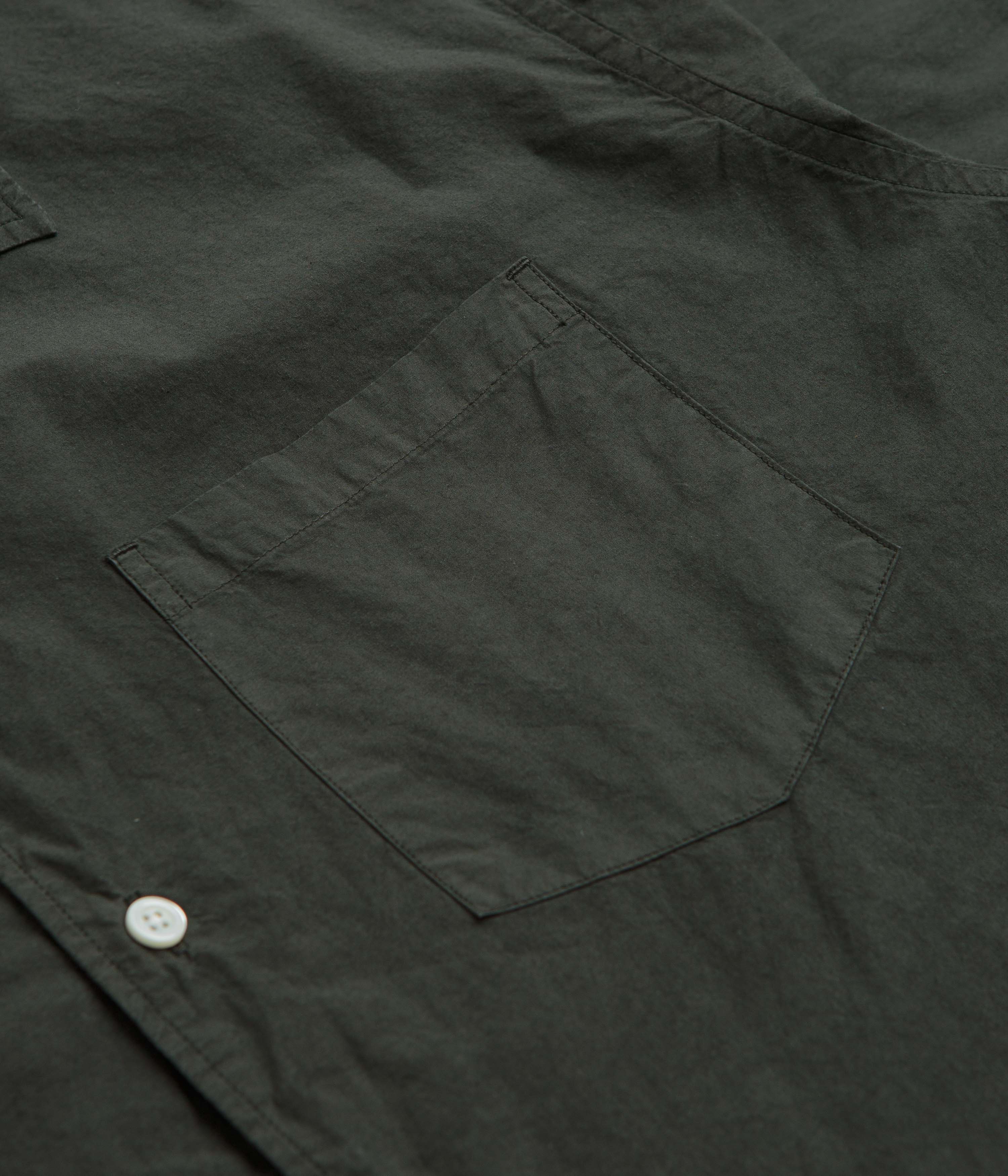 Norse Projects Carsten Cotton Tencel Short Sleeve Shirt - Black Olive