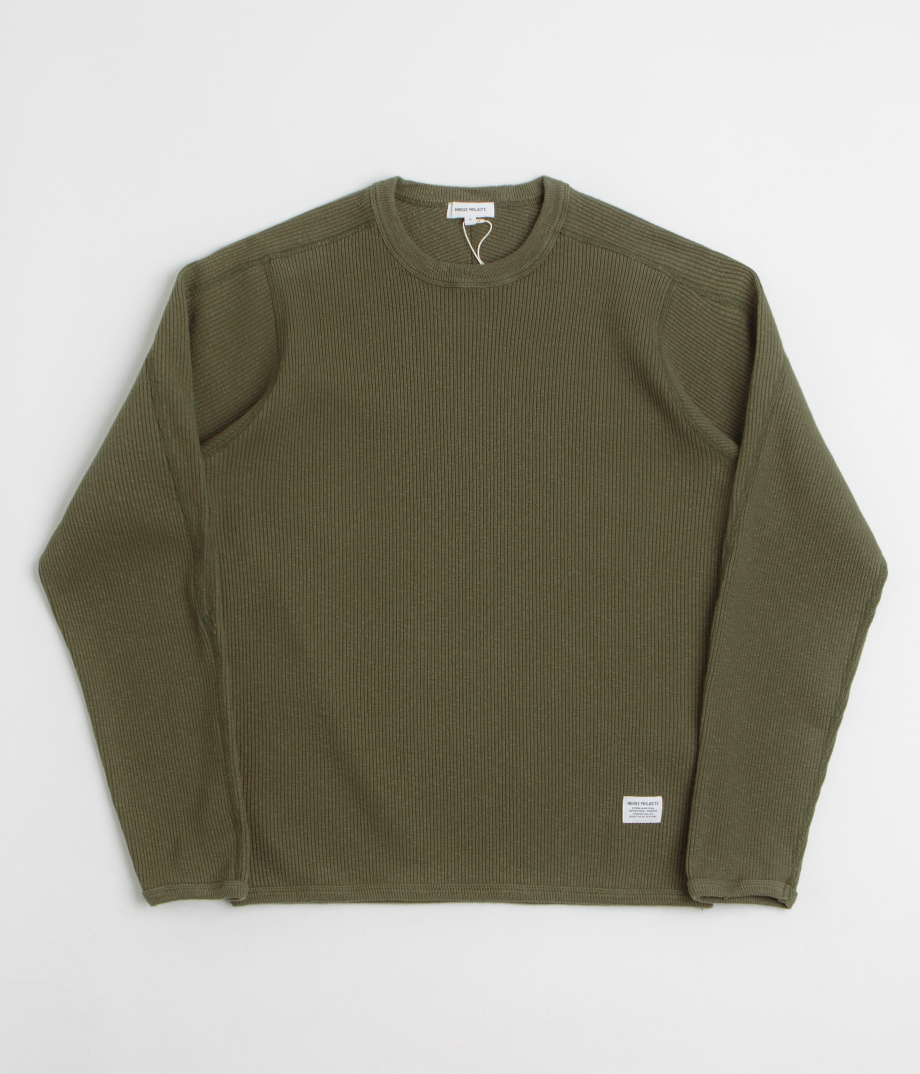 Norse Projects Eske Military Rib Long Sleeve T-Shirt - Olive Night