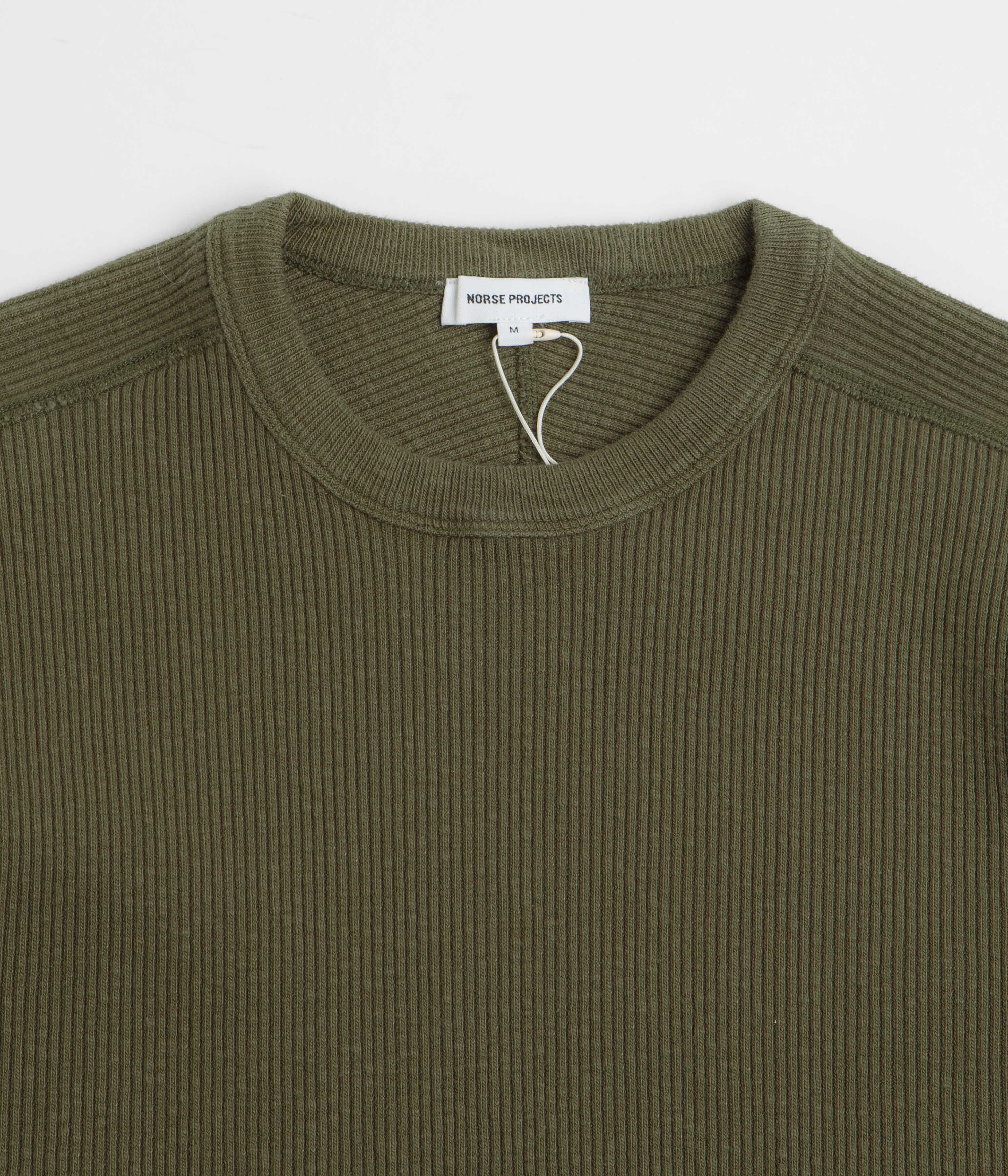 Norse Projects Eske Military Rib Long Sleeve T-Shirt - Olive Night