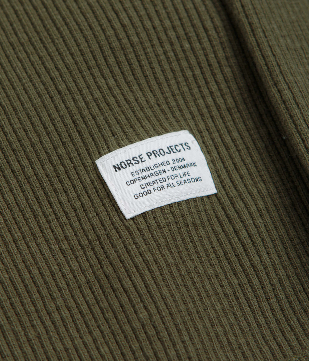 Norse Projects Eske Military Rib Long Sleeve T-Shirt - Olive Night
