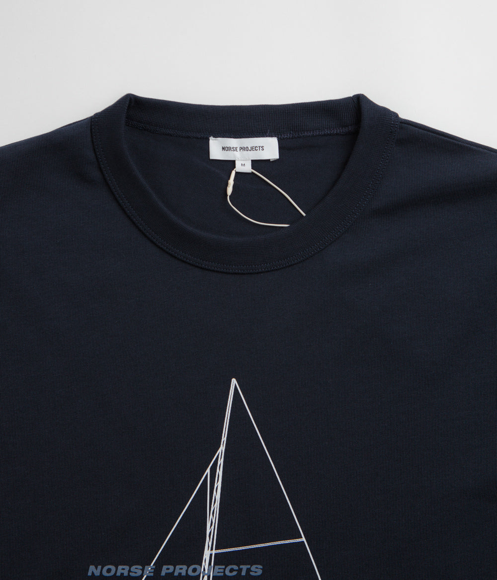 Norse Projects Holger Organic Boat Print T-Shirt - Dark Navy