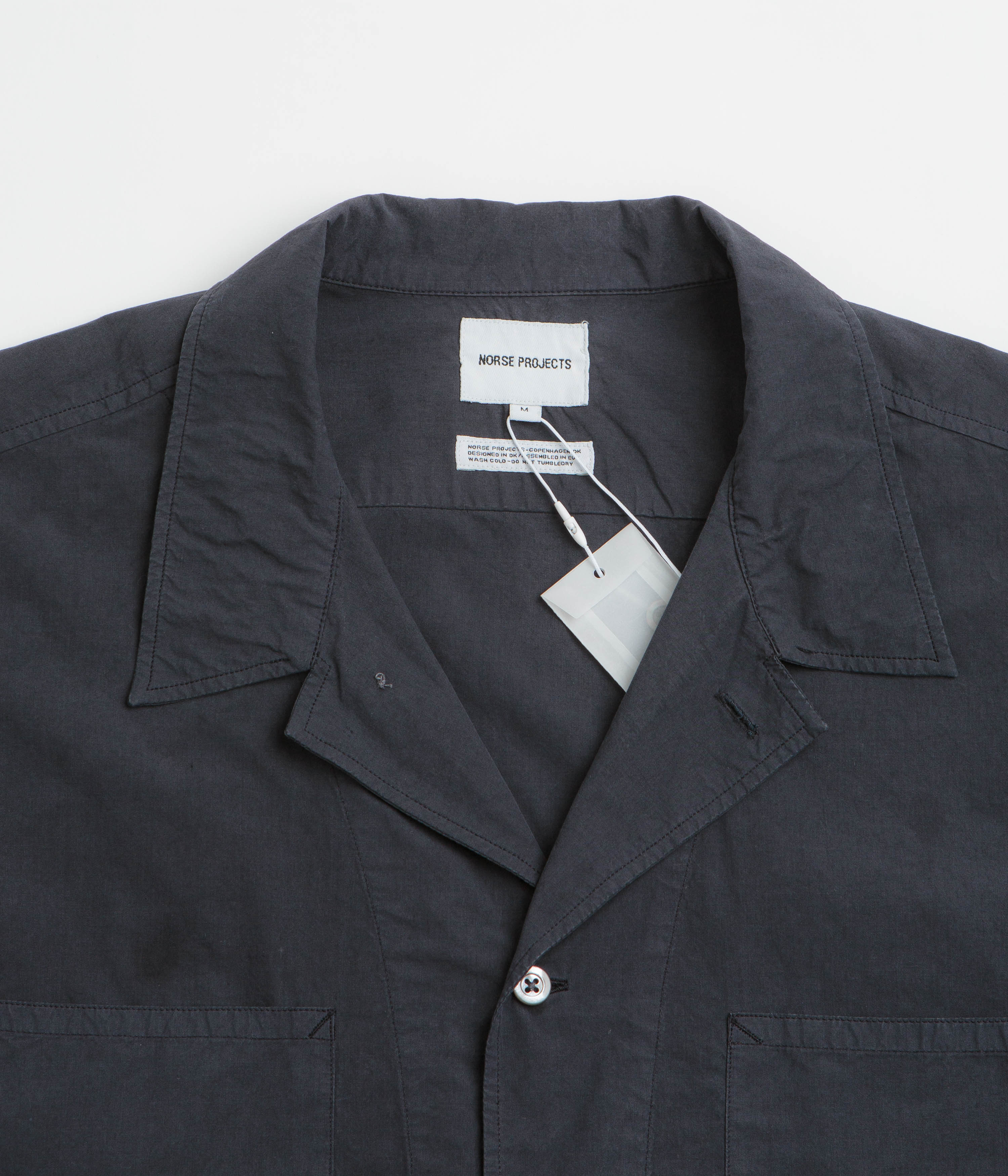 Norse Projects Mols Tencel Short Sleeve Shirt - Dark Navy