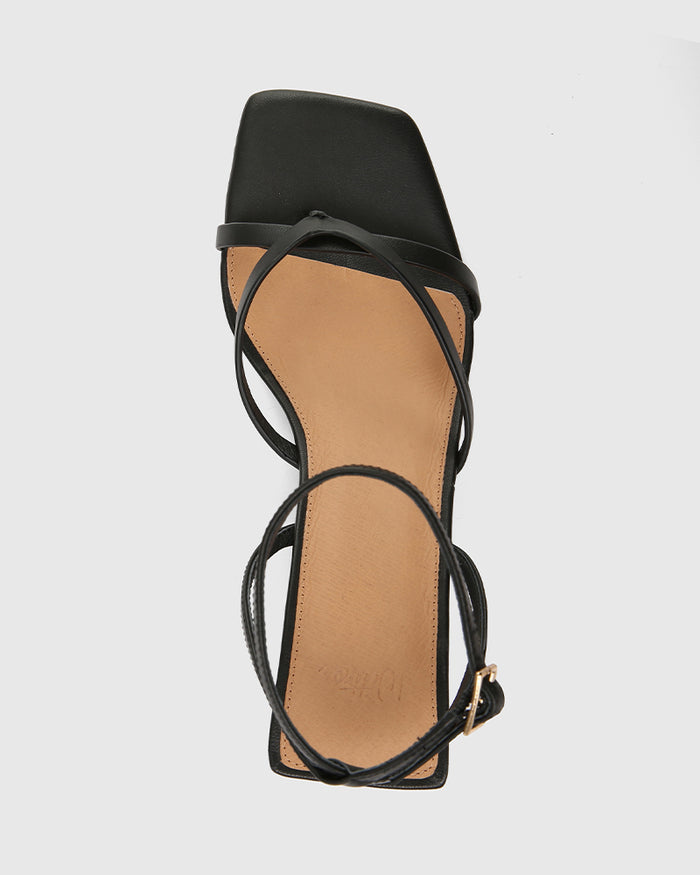 Nyla Black Leather Wedge