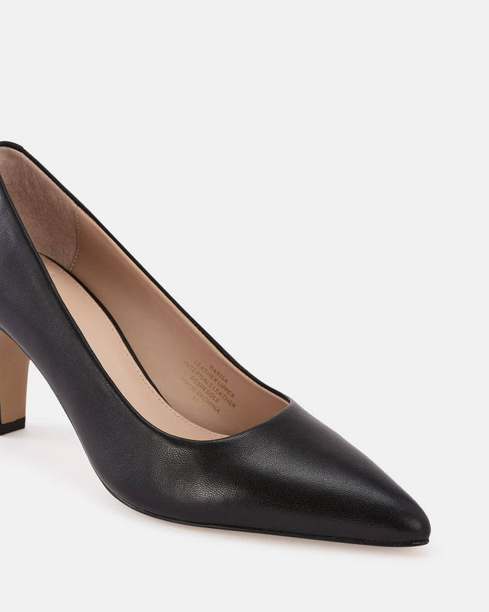 Parisa Black Leather Pump