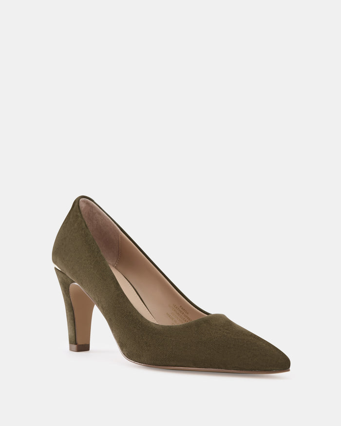 Parisa Olive Green Suede Leather Pump