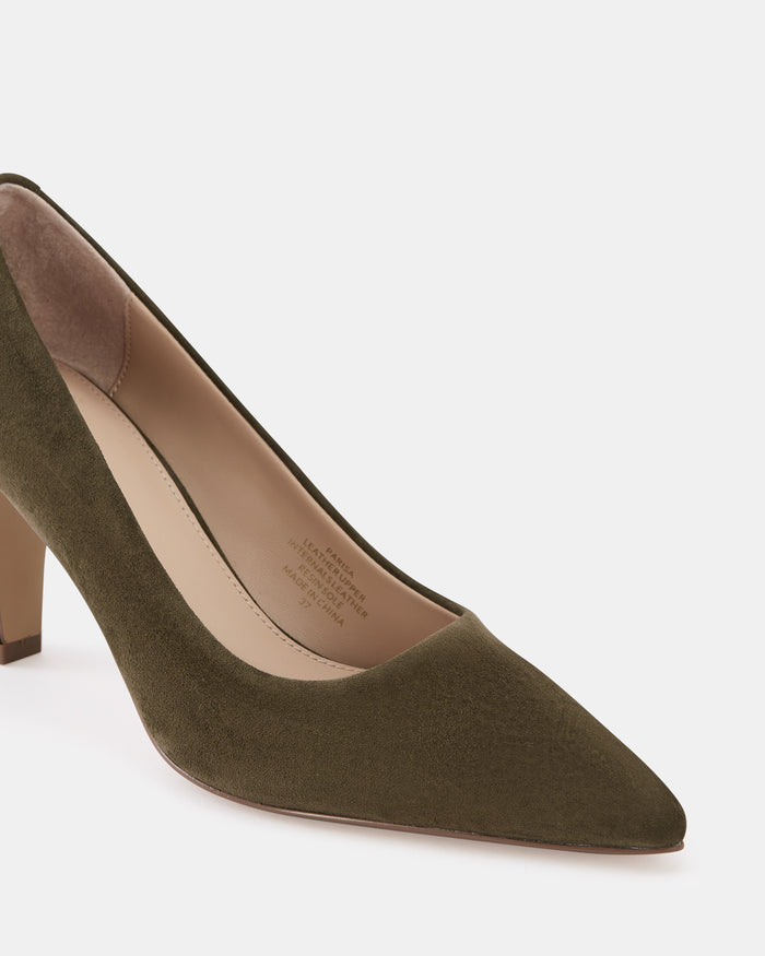 Parisa Olive Green Suede Leather Pump