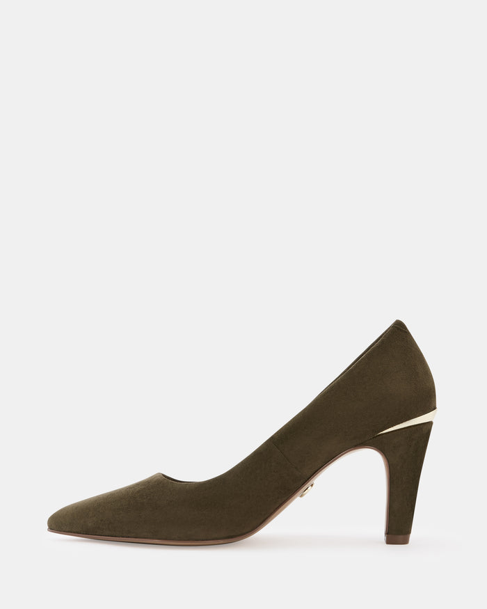 Parisa Olive Green Suede Leather Pump