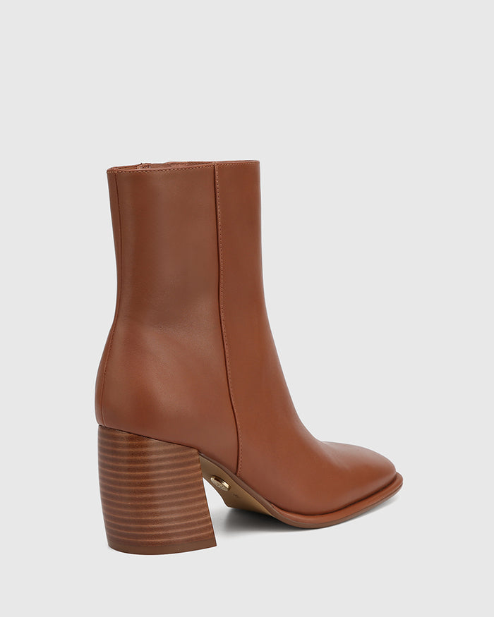 Pasha Warm Cinnamon Leather Ankle Boot
