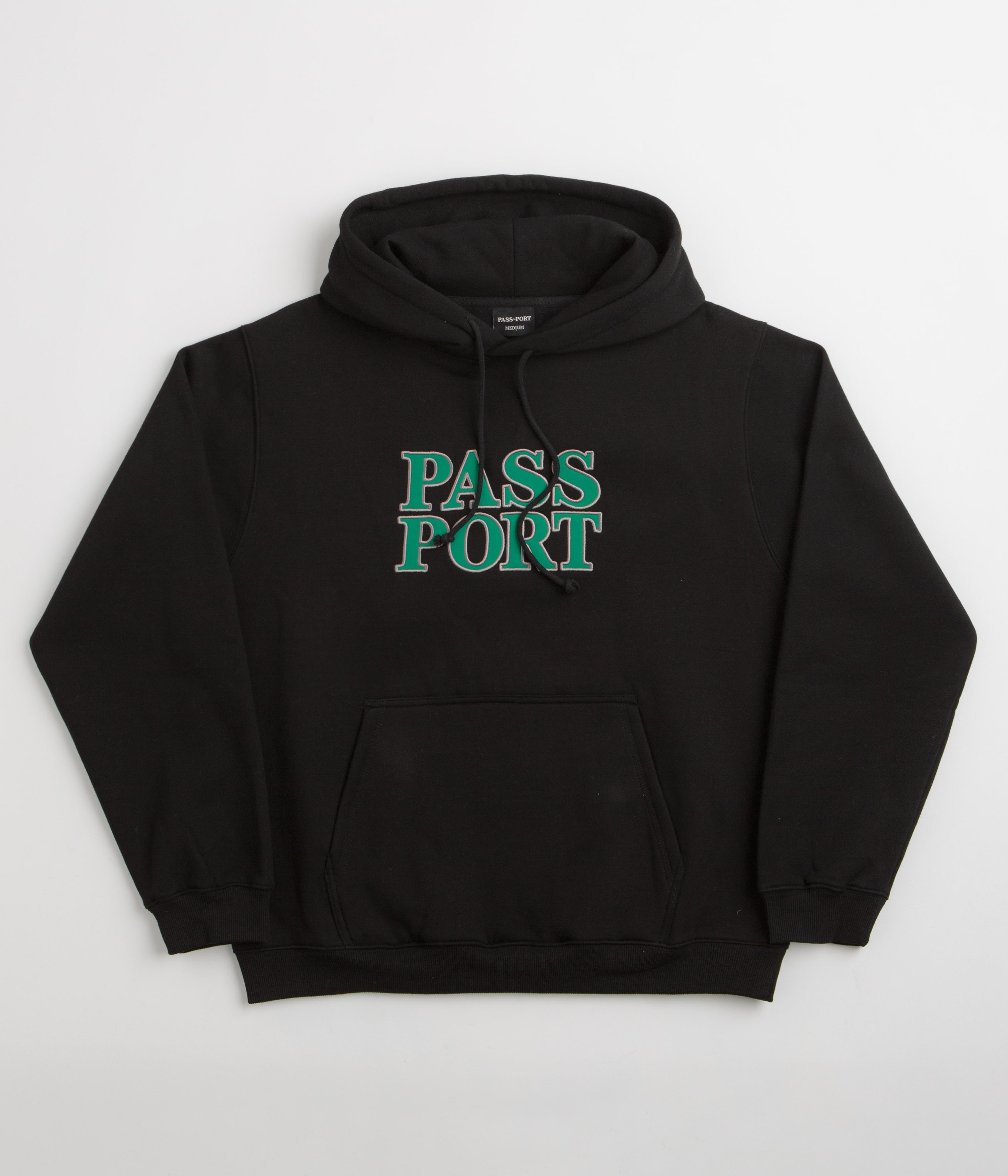 Pass Port Official Stacked Applique Hoodie - Black