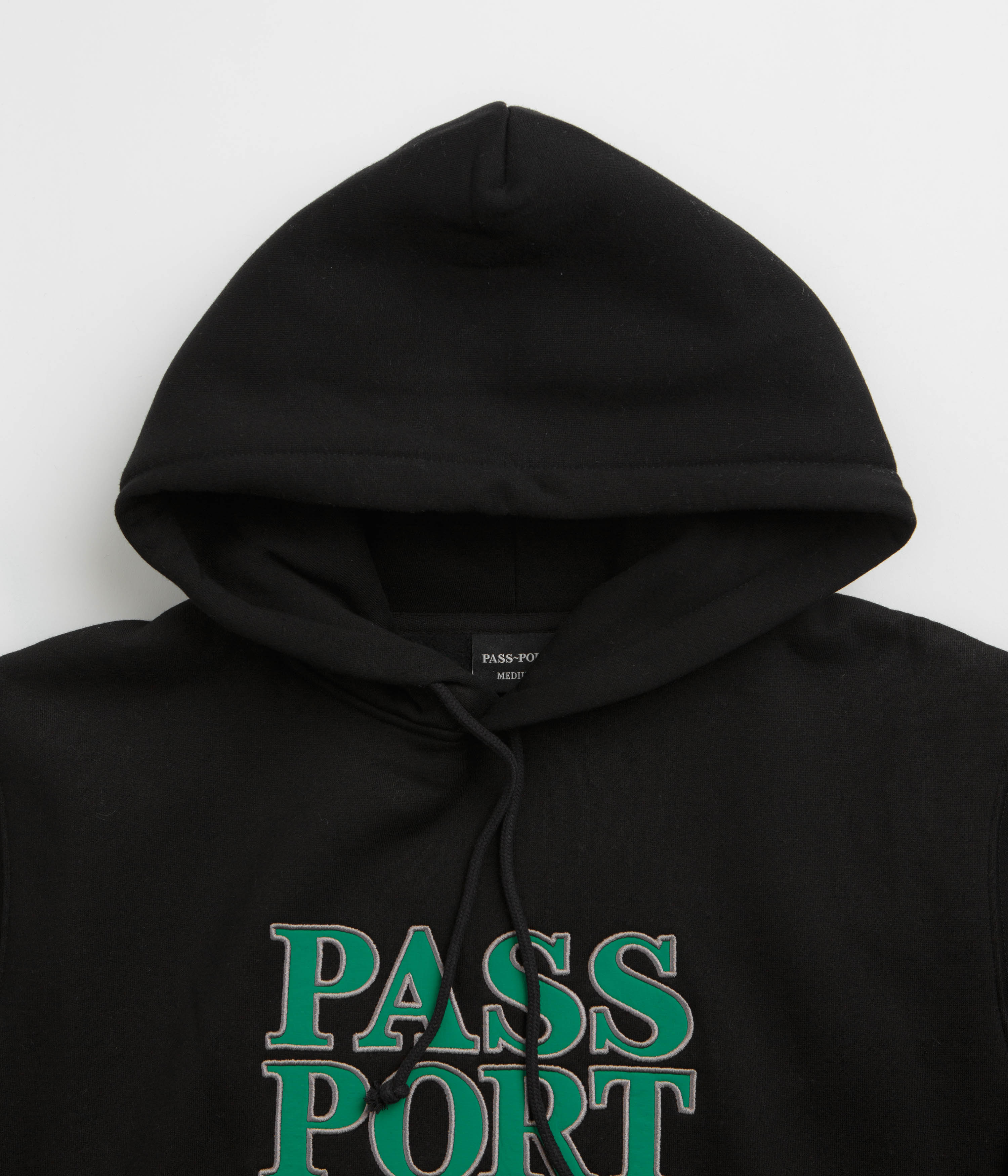 Pass Port Official Stacked Applique Hoodie - Black