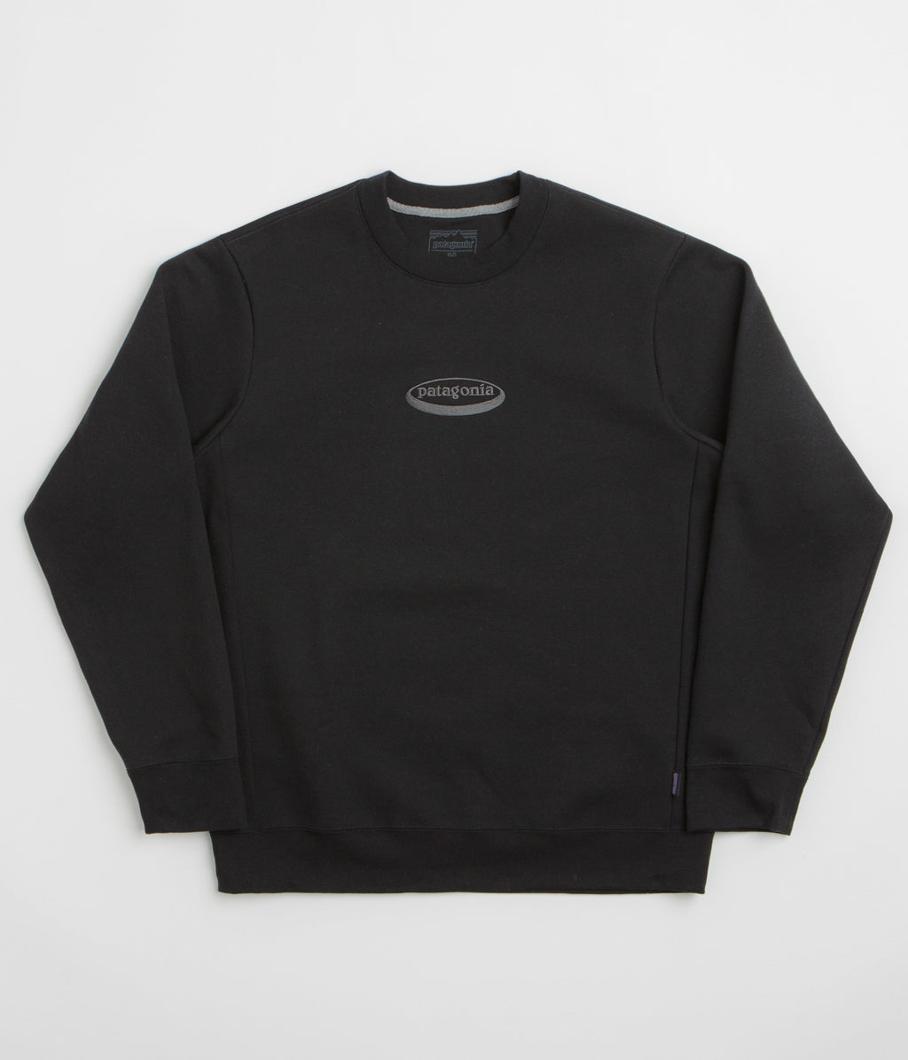 Patagonia 95 Oval Logo Uprisal Crewneck Sweatshirt - Black